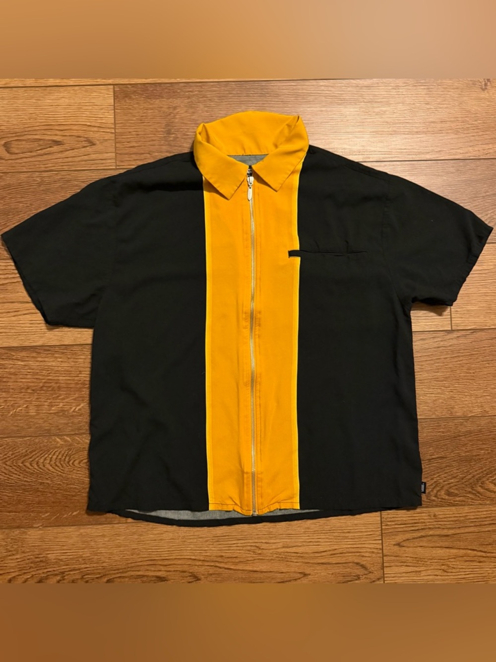Vans Tony La Curren Collab Black Zip Shirt with Yellow Panel